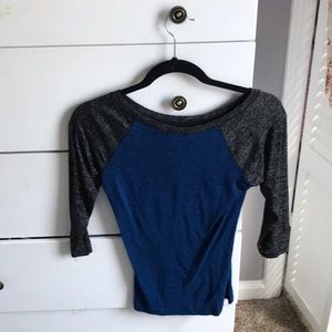 Blue and Grey Baseball Tee